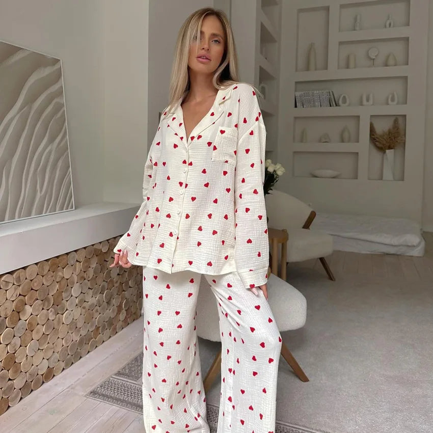 “Sweet Hug” Cotton Pajamas