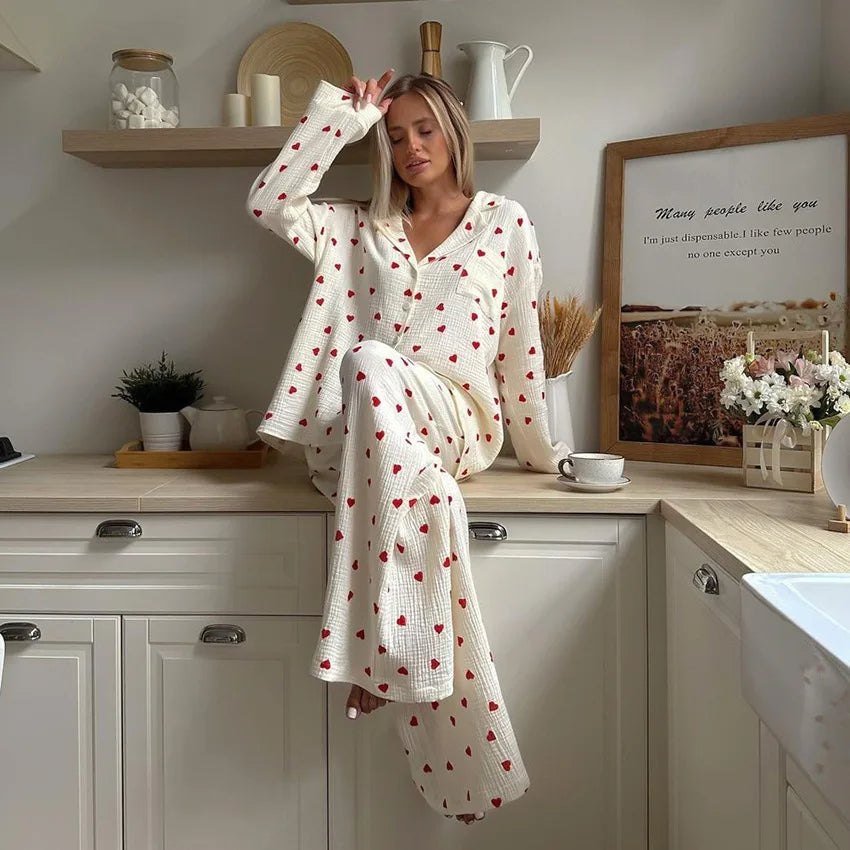 “Sweet Hug” Cotton Pajamas