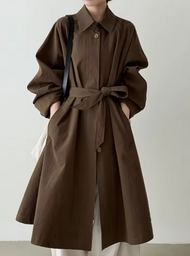 Campera Trench Casual Femenina con Cinturón