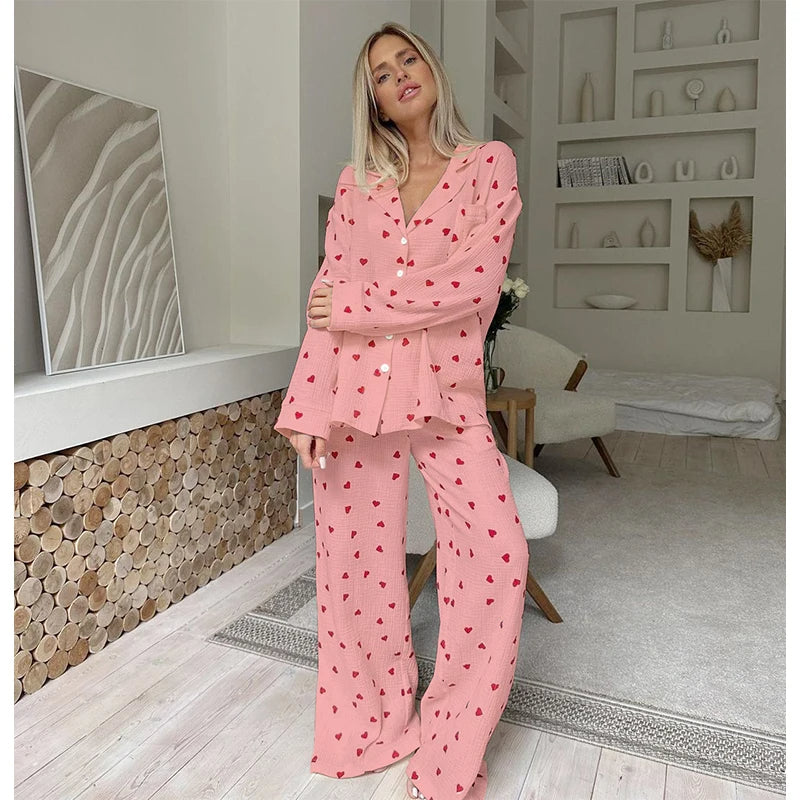 “Sweet Hug” Cotton Pajamas