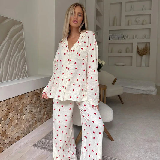 “Sweet Hug” Cotton Pajamas
